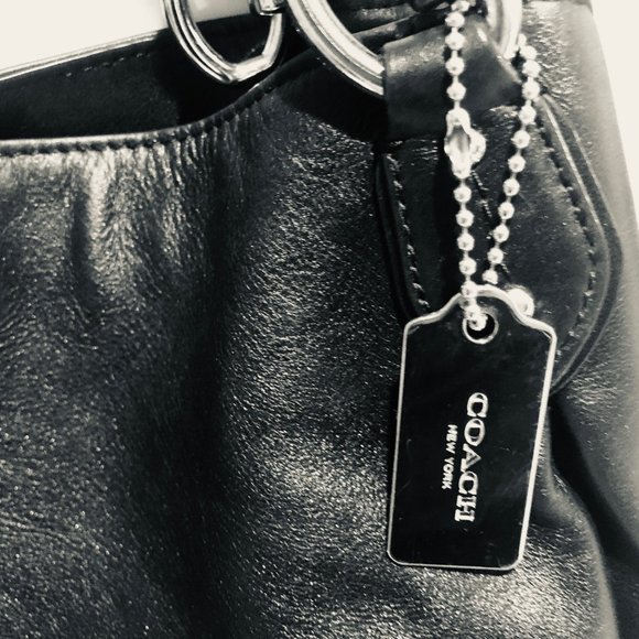 COACH Leather Shoulder Bag Black - Picture 7 of 8